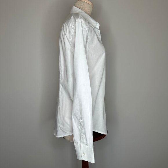 Lauren Ralph Lauren Women's Classic White Button Up Long Sleeve Shirt Size Large - Picture 5 of 9